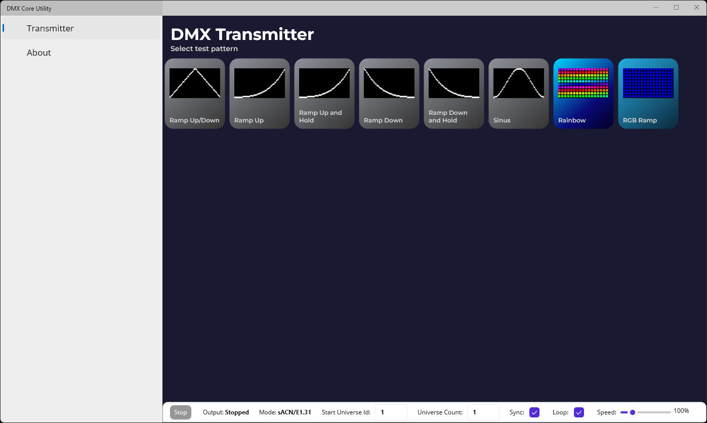 DMX Core Utility Application screenshot