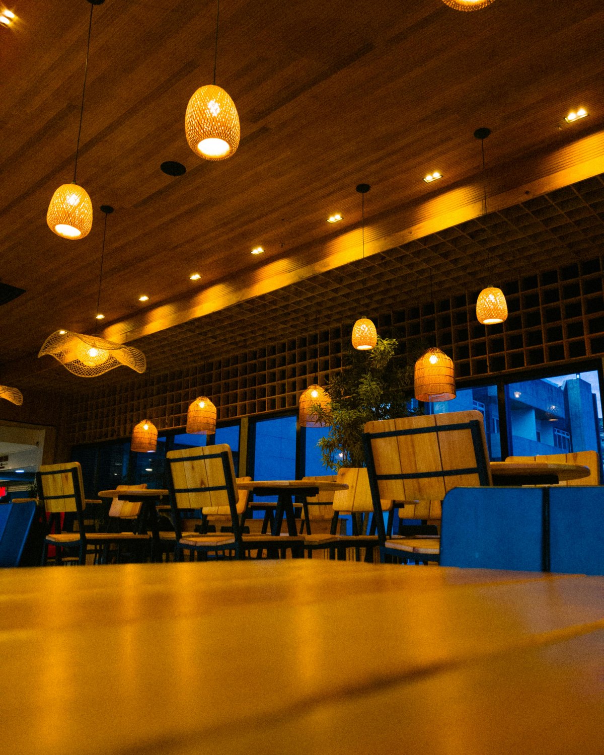 Restaurant with ambient lighting